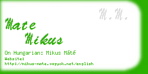 mate mikus business card