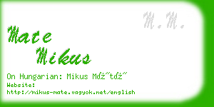 mate mikus business card